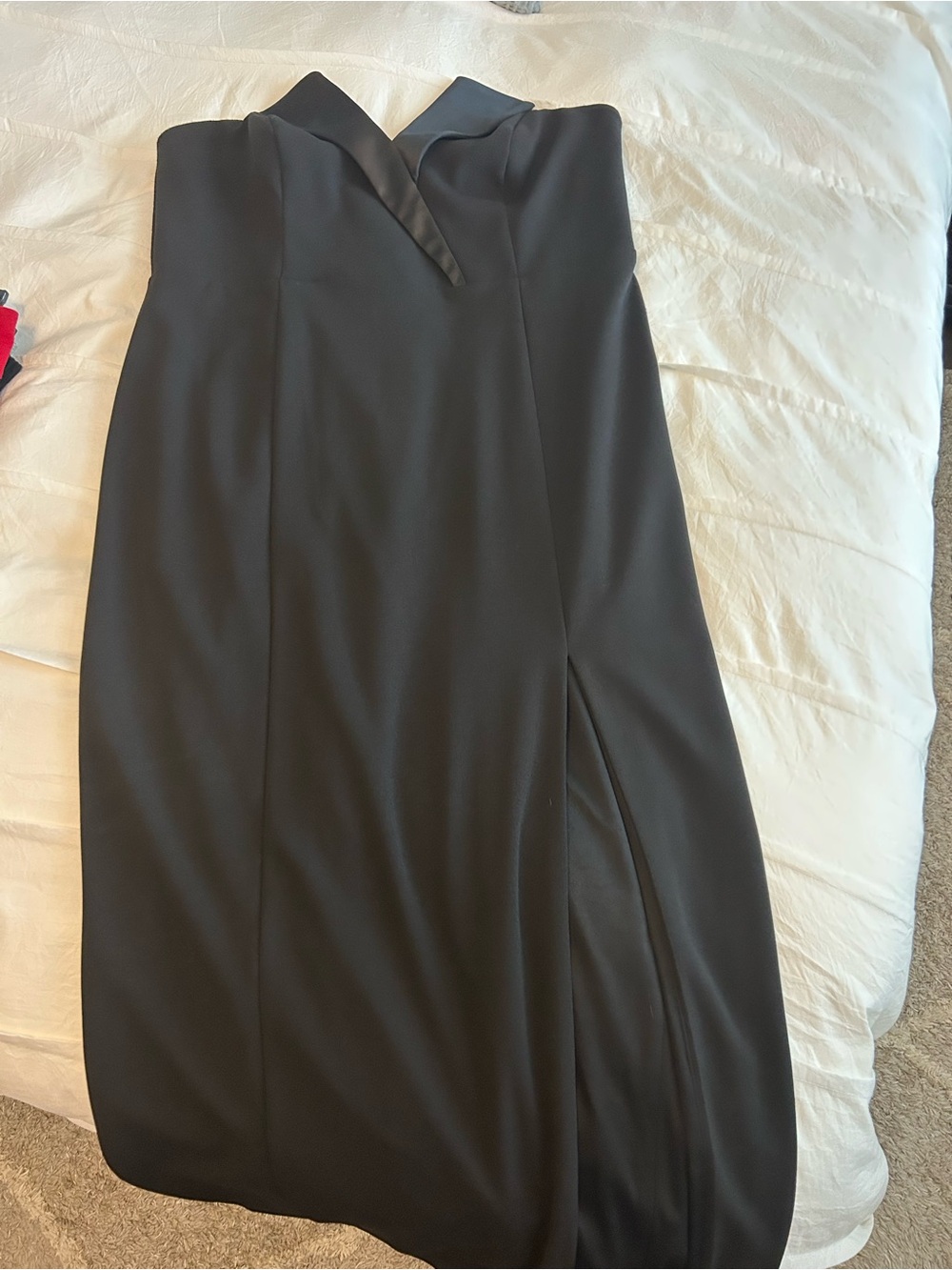 Classic Black Strapless Evening Dress